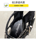 Female Stylish Gothic Zipper High Wedges Sandals Summer Platform Punk Street women's Sandals Fish Mouth Shoes