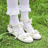 shoes harajuku shoes kawaii heels fashion personality sweet bow tie cosplay low heel women shoes high heels black