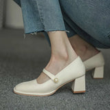 Janes Sexy High Heel Shoes PU Leather Wedding Women Buckle Pointed Toe Zapatos De Mujer Red Shoes