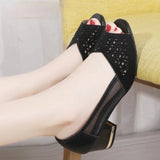 Summer Woman Pumps Bling Open Toe High Heels Hollow Out Women Sandals Dress Shoes OL office Square heel mujer Ladies