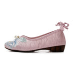 Breakj Flat Shoes Women Etiquette Pointed Shallow Single Shoes Formal Dress Work Shoes Fashion Embroidered Single