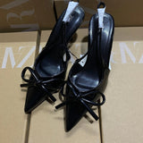 Breakj New Back Empty Single Shoes Women's Fine Heel High-Heeled Shoes Tip-In-Word Sandals Spring And Autumn Name