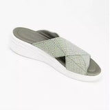 Summer New Flat Heel Fish Mouth Cool Drag Thick Soles Large Size Flying Woven Cross Women's
