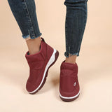 Breakj Boots Women's Plus Size Winter New Canvas And Velvet Thick Warm Large Size Women's Boots Cotton