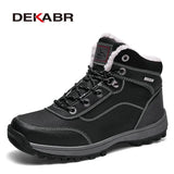 Men Fashion Warm Boots 2022 Autumn&Winter Shoes Men Casual Boots Male Brand Genuine Leather Lace-up Ankle Work Men