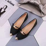 Breakj Summer Autumn New Pointed Low Heel Pearl Single Shoes Female British Flat Bottom Student Shallow Mouth Women's