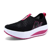 Women Casual Sneakers Comfortable Sport Fashion Height Increasing Shoes for Woman 2022 Breathable Air Mesh Swing Wedges