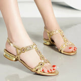 Flat-Bottomed Water Drill Sandals Women's Bohemian Sandals Foreign Style Fashion Women's Sandals Anti-Skid In The Summer Of