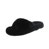 Breakj Slippers Women Wear Net Red Code 2025 New Autumn And Winter Warm Wear Cross Fur