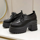 Breakj Platform Loafer Women's 2023 New Solid Color Single Shoes British Style Small Leather Shoes Platform Platform Thick Heel Leather