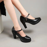 Breakj Table High Heel Mary Jane Fashion Women's Shoes 2025 New Design Feels Comfortable One-Word Sexy Women's Shoes Large