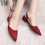 2020 Hot Sell Women Pumps Ankle Strap Thick Heel Women Shoes Square Toe Mid Heels Dress Work Pumps Comfortable Ladies Shoes 3