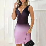 Lady Fashion Leopard Print Sleeveless Sling Party Dress V-Neck Bodycon Bag Hip Dresses Women Sexy Wrap Backless Shiny Mini