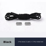Shoelaces Round Metal Lock Outdoor Sneakers No Tie Shoelace Suitable for all kinds of shoes Unisex Lazy Laces 1