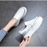 Women Slip on Loafers Ladies Sewing Platform Vulcanized Shoes Woman PU Leather Fashion Casual Footwear Female Comfort Shoe