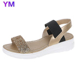 Bling Bling Summer Women Platform Sandals Fashion Gold Increasing Thick Casual Shoes Female Wedge Zapatos Deportivos Para