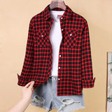 Blouses Shirts Tunic Womens Tops And Blouses 2020 Womenswear Long Sleeve Clothing Button Up Down Plaid Good Quality