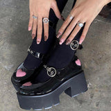 Design Buckle Decor Platform Mary Janes Pumps 2023 Spring Dropship Platform Sweet Comfy Woman Shoes