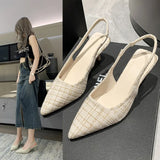 Style Xiaoxiangfeng High-Heeled Baotou Sandals Women's 2023 New Summer Thin-Heeled Pointed Set