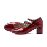 Autumn Women Mary Jane Shoes Lolita High Heels T-Strap Wedding Pumps Thick Heels Shoes Bridal Princess Footwear Plus Size