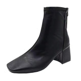 Breakj Version Of The Front Coarse And Short Boots Woman 2025 New Fashion Zipper High And Martin Leather