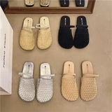 Breakj Red Fishing Net Sandals Women Summer New Wear Seaside Holiday Hollow Sexy Breathable Cool Drag
