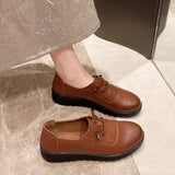 Breakj Women's Shoes Are Not Tied With Leather Shoes Women Low-Top Soft Soles To Work Middle-Age Mother Shoes Soft-Soled Shoes Comfortable