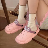 Sandals Cloud Shape Design Thicken EVA Sole Light Leisure Beach Garden Hole Shoes for Ladies Flat