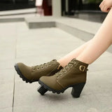 Breakj Boots Women's New High Heel Water Station Women's Shoes In The Autumn And Winter 2023 Martin Boots Round Head And Women's Single Boots