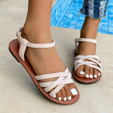 Breakj Roman Sandals Women 2025 Summer New Wearing Fashion Anti-Slip Woven Beach Cool