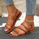 Breakj Large-Size Sandals Wearing Beach Sandals 2025 Summer Buckle With Flat Soles Of Casual Comfortable Women's Shoes