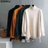 Winter splitside oversize thick Sweater pullovers Women 2021 loose cashmere turtleneck big size Sweater Pullover