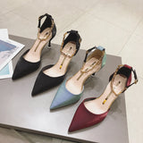 High Heels Women 2023 New Temperament Black Thin Heel Pointed Sexy Shallow Dress Wedding Single