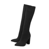 New Knit Stretch Comfort Middle Leg Boots 35-42