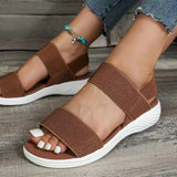 Breakj Summer Large Women's Shoes Casual Tight Belt After Tripping Polyurethane Flat Bottom Roman Sandals