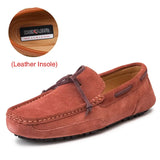 Genuine Leather Men Shoes Luxury Brand Casual Slip On Formal Loafers Men Moccasins Male Driving Shoes Warm
