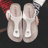 New Men's PU Leather Mule Clogs Slippers High Quality Soft Cork Flip Flops Buckle Slides Footwear For Men Women
