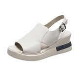 Summer Fashion New Large Women's Sandals Women's Outerwear Open Toe Solid Color Comfortable Thick Sole