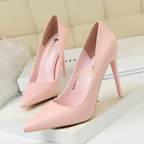 Breakj Korean Version Of Fashion Simple Women's Shoes Show Thin High Heels Fine Heel Super High Heel Shallow Mouth