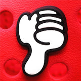 Shoe Charms Bone PVC Croc Accessories Decorations Dollar Euro Franc Sign Gesture JIBZ Charm Buckle for Kids Party Xmas