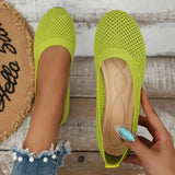 Women's Flats Shoes Spring and Autumn New Fashion Round Toe Shallow Shoes Comfortable Breathable Mesh Casual Barefoot