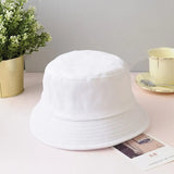 White Solid Bucket Hat Unisex Caps Hip Hop Gorros Men Women Summer Panama Cap Beach Sun Fishing Boonie Hat