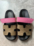 Breakj 2025 Summer Thick-Bottomed Cool Slippers A Word Magic Sticker Outside Wearing Casual Women's