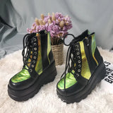 Heeled Ankle Boots Ladies High Heels Platform Woman Wedge Boots Female Fashion Zip Women's Autumn Winter Footwear