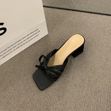 Women Sandals Slippers High Heels Luxury Designer Black Chunky Heel Casual Shoes Pumps Party Wedding Pink White