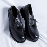 Breakj Spring And Autumn Business Casual Leather Shoes Male Soft Leather British Overalls Big Head Handmade Single Shoes