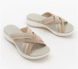 Cross Strap Slippers Platform Open Toe Mixed Color Wedges Female Sandals Summer Outdoor Beach Slipper Women Shoes