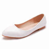 Breakj Flat Shoes Casual Single-Shoe Large-Size Single-Shoe Flat Heel Large Women's Shoes 40-43 White