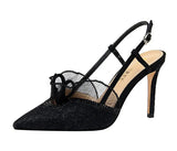 Lace women pumps Fashion Slingback High heels Female Shoes Elegant Thin heeled Office Lady Shoes Sandals Size