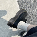 Fan Vintage Muffin Thick Soles Show Legs Long Autumn 2023 New 3-Hole Martin Boots Ins Fashion Mary Jane
